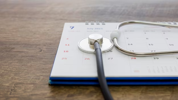 Stethoscope and calendar